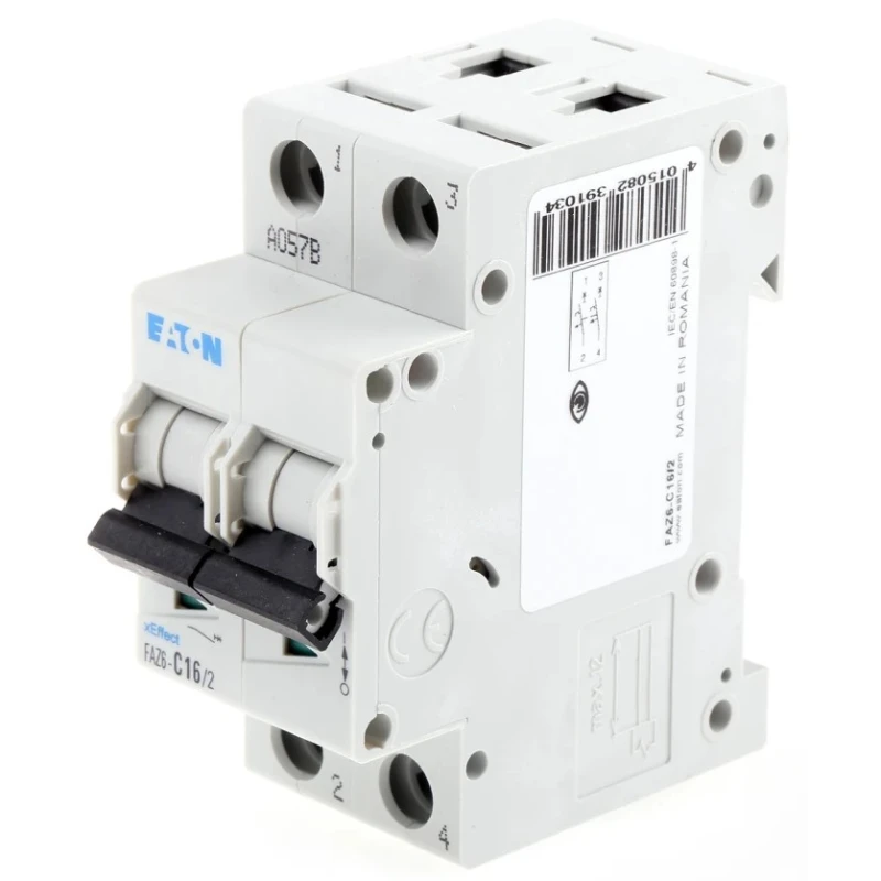 Eaton xEffect Miniature Circuit Breaker, 2-Pole, 16A, Type C Tripping Characteristics, 400V AC, 6 kA 239103 FAZ6-C16/2