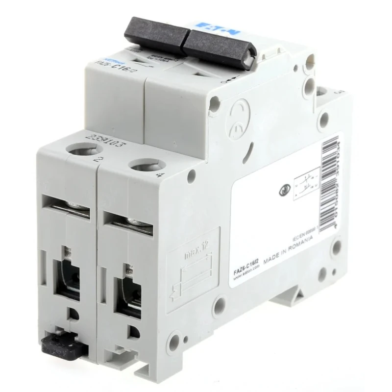 Eaton xEffect Miniature Circuit Breaker, 2-Pole, 16A, Type C Tripping Characteristics, 400V AC, 6 kA 239103 FAZ6-C16/2