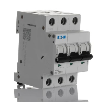 Moeller xEffect Miniature Circuit Breaker 3-Pole, 20A, Type C, 400V AC, 6 kA Breaking Capacity 239149 FAZ6-C20/3