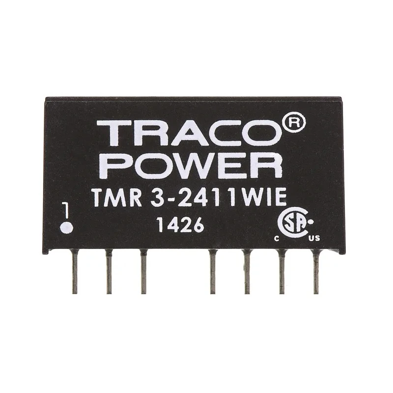 TRACOPOWER 3W SIP-8 Through Hole Regulated Isolated DC/DC Converter 5V 600mA 9-36V Input TMR 3-2411WIE
