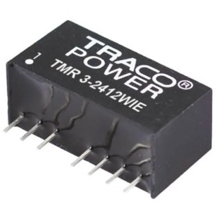 TRACOPOWER 3W SIP-8 Regulated Isolated DC/DC Converter, 5V DC Output, 300mA, 36V DC Max Input, Through Hole TMR 3-2421WIE