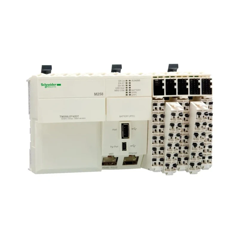 Schneider Electric Modicon M258 Series PLC CPU, 26 Digital Inputs, 16 Digital Outputs, DIN Rail Mount TM258LD42DT