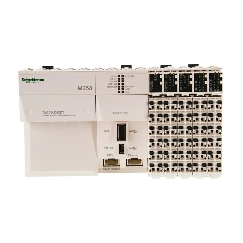 Schneider Electric Modicon M258 Series PLC CPU, 26 Digital Inputs, 16 Digital Outputs, DIN Rail Mount TM258LD42DT