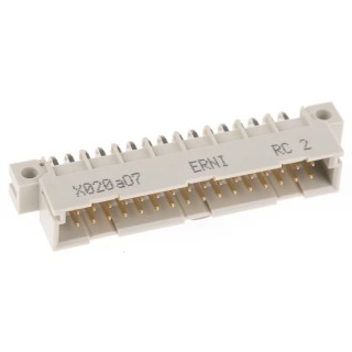 ERNI ERNIPRESS 32 Way 2.54 mm Pitch Type B/2 Solder Termination 2 Row Male Right Angle DIN 41612 Connector 384265 / 384265-E