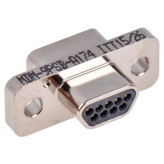 ITT Cannon MDM Series 9 Way Straight 1.27 mm Pitch Panel Mount Micro-D Aluminium Alloy Connector MDM-9PSB-A174