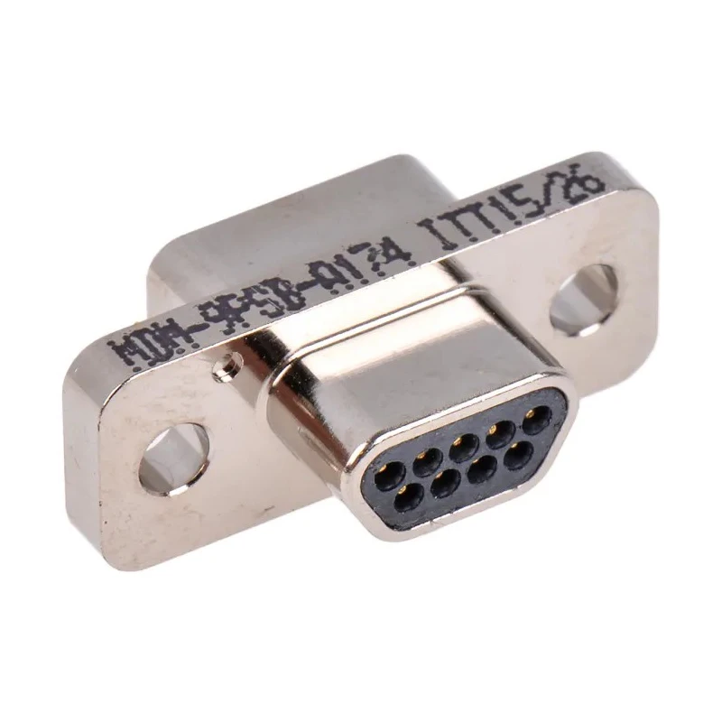 ITT Cannon MDM Series 9 Way Straight 1.27 mm Pitch Panel Mount Micro-D Aluminium Alloy Connector MDM-9PSB-A174