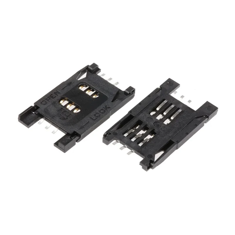 Amphenol Communications Solutions S10 6 Way SIM Memory Card Connector, Surface Mount Solder, 2.54mm Pitch 7111S2015X02LF
