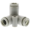 SMC Pneumatic Fitting Push-in 6 mm Connection Size, Polybutylene Terephthalate, 303 & 304 Stainless Steel, Brass KQ2D06-00A