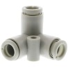 SMC Pneumatic Fitting Push-in 6 mm Connection Size, Polybutylene Terephthalate, 303 & 304 Stainless Steel, Brass KQ2D06-00A
