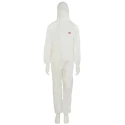 3M White Disposable Coverall, Unisex, 115 to 124 cm Chest Size, Hooded, Dust Protection, Waterproof, Anti-Static 7000089665