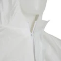 3M White Disposable Coverall, Unisex, 115 to 124 cm Chest Size, Hooded, Dust Protection, Waterproof, Anti-Static 7000089665