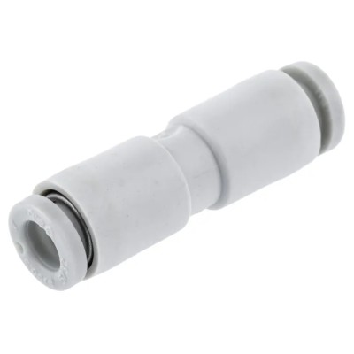 SMC Brass Pneumatic Fitting 4 mm Push-In Straight Union, Electroless Nickel Plated, 10 bar Pressure, Operating KQ2H04-00A