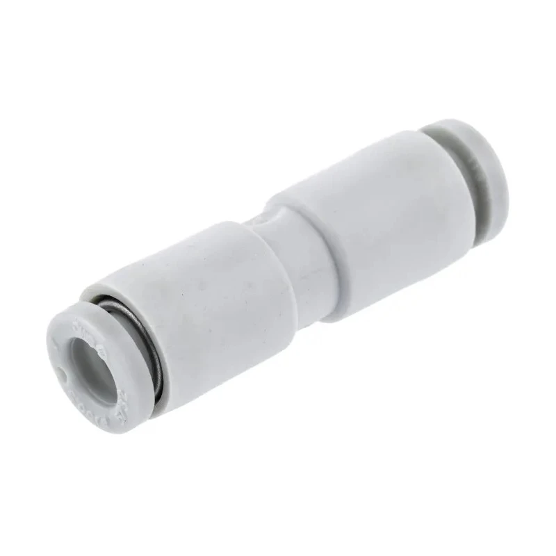 SMC Brass Pneumatic Fitting 4 mm Push-In Straight Union, Electroless Nickel Plated, 10 bar Pressure, Operating KQ2H04-00A