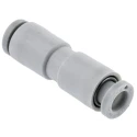SMC Brass Pneumatic Fitting 4 mm Push-In Straight Union, Electroless Nickel Plated, 10 bar Pressure, Operating KQ2H04-00A