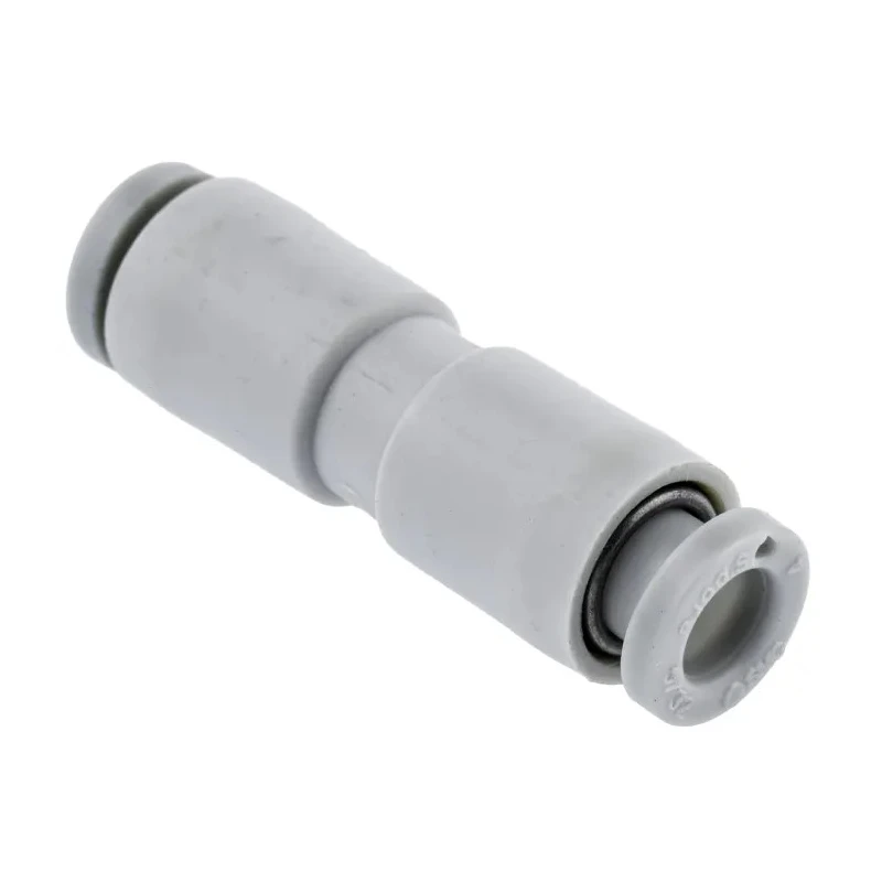 SMC Brass Pneumatic Fitting 4 mm Push-In Straight Union, Electroless Nickel Plated, 10 bar Pressure, Operating KQ2H04-00A