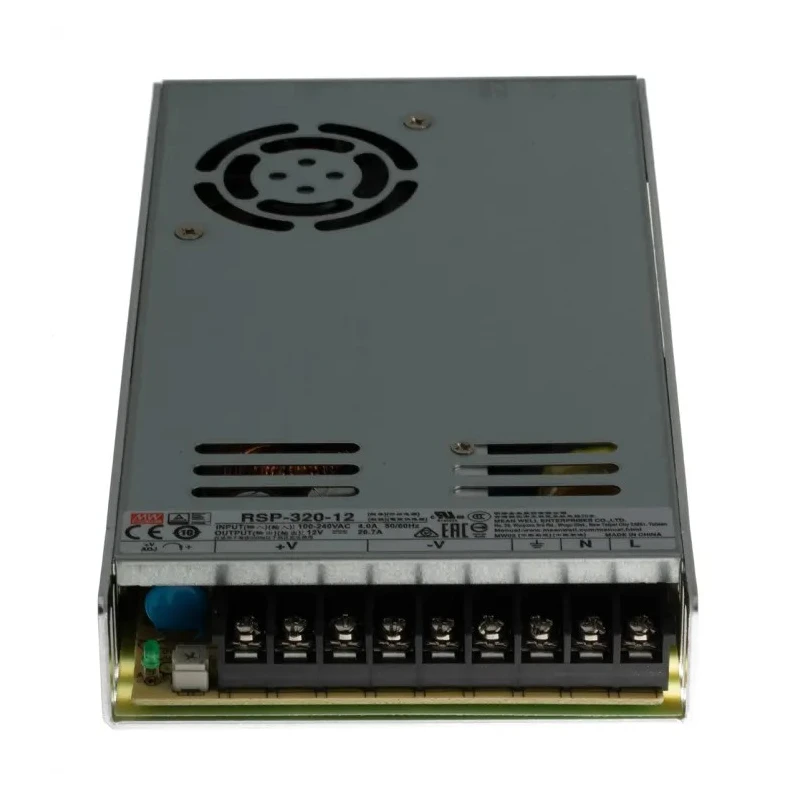 MEAN WELL Switching Power Supply 12V DC 320W, 26.74A Output Current, Chassis Mount RSP-320-12