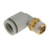 SMC KQ2 Series Brass Pneumatic Fitting Male 8mm Push-in Threaded-to-Tube R1/8 90° KQ2L08-01AS