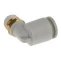 SMC KQ2 Series Brass Pneumatic Fitting Male 8mm Push-in Threaded-to-Tube R1/8 90° KQ2L08-01AS