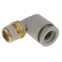 SMC KQ2 Series Brass Pneumatic Fitting Male 8mm Push-in Threaded-to-Tube R1/8 90° KQ2L08-01AS