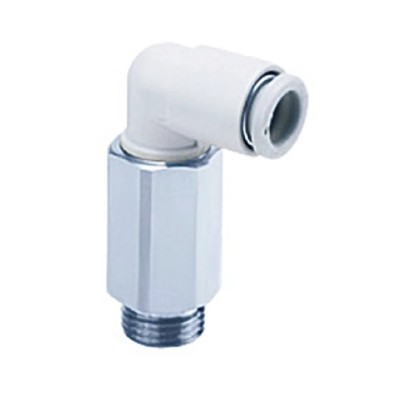 SMC Brass Pneumatic Male Elbow Fitting 1/8 in UNF Thread, 8mm Push-in KQ2L08-U01A