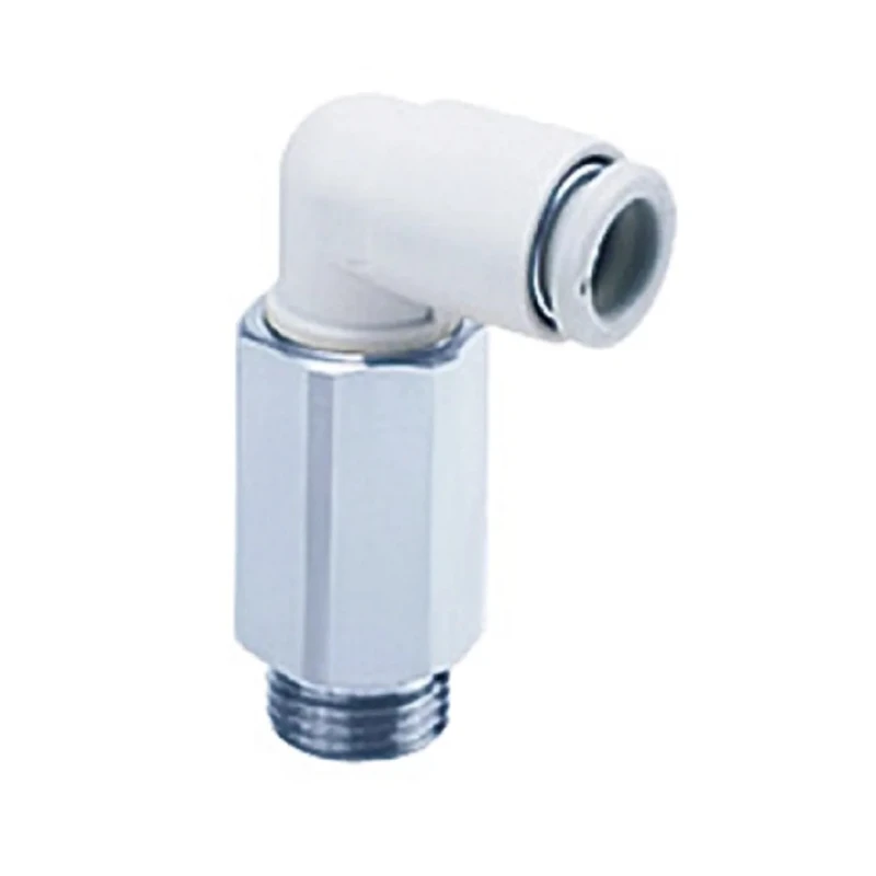 SMC Brass Pneumatic Male Elbow Fitting 1/8 in UNF Thread, 8mm Push-in KQ2L08-U01A