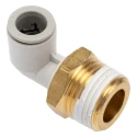 SMC Electroless Nickel Plated Brass Pneumatic Fitting R 1/2 in Thread Male to 10mm Push-in Tube KQ2L10-04AS