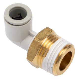 SMC Electroless Nickel Plated Brass Pneumatic Fitting R 1/2 in Thread Male to 10mm Push-in Tube KQ2L10-04AS