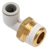 SMC Electroless Nickel Plated Brass Pneumatic Fitting R 1/2 in Thread Male to 10mm Push-in Tube KQ2L10-04AS