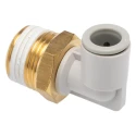 SMC Electroless Nickel Plated Brass Pneumatic Fitting R 1/2 in Thread Male to 10mm Push-in Tube KQ2L10-04AS