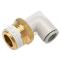 SMC Electroless Nickel Plated Brass Pneumatic Fitting R 1/2 in Thread Male to 10mm Push-in Tube KQ2L10-04AS