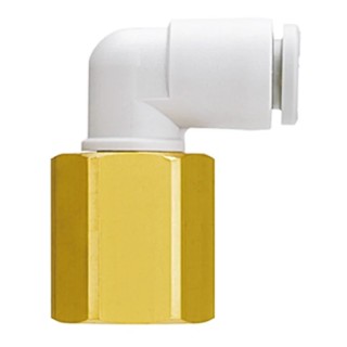 SMC KQ2 Series Brass Pneumatic Fitting Female M6 Metric 6mm Push-in Electroless Nickel Plated KQ2LF06-M6A