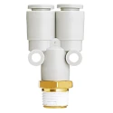 SMC KQ2 Series Pneumatic Fitting Male 1/8 in UNF Uni 6mm Push-in 45° Electroless Nickel Plated KQ2U06-U01A