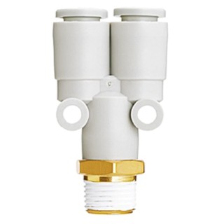 SMC KQ2 Series Pneumatic Fitting Male 1/8 in UNF Uni 6mm Push-in 45° Electroless Nickel Plated KQ2U06-U01A