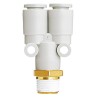 SMC KQ2 Series Pneumatic Fitting Male 1/8 in UNF Uni 6mm Push-in 45° Electroless Nickel Plated KQ2U06-U01A