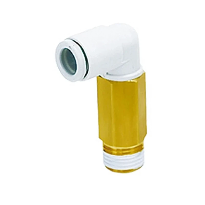 SMC Brass Pneumatic Fitting Male R 1/8 In Threaded-to-Tube Push-in 6mm Connection KQ2W06-01AS