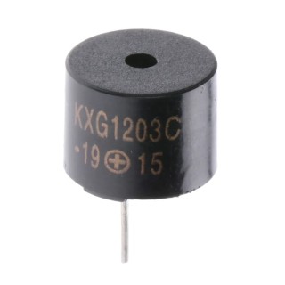 Kingstate 85 dB Through Hole Continuous Internal Magnetic Buzzer Component 12 mm Diameter 9.5 mm Height 2 V dc Min KXG1203C
