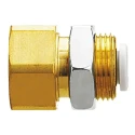 SMC Brass Pneumatic Fitting Female Rc 3/8 in Threaded-to-Tube 10mm Push-in, KQ2E10-03A