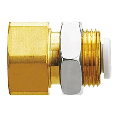 SMC Brass Pneumatic Fitting Female Rc 3/8 in Threaded-to-Tube 10mm Push-in, KQ2E10-03A