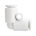 SMC Pneumatic Fitting Elbow Tube-to-Tube Adapter 3/8 in Push In Polyoxymethylene, Nitrile Butadiene Rubber KQ2L11-00A