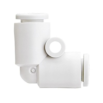 SMC Pneumatic Fitting Elbow Tube-to-Tube Adapter 3/8 in Push In Polyoxymethylene, Nitrile Butadiene Rubber KQ2L11-00A