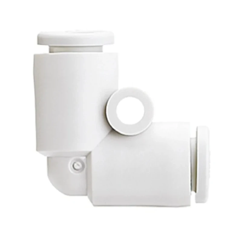SMC Pneumatic Fitting Elbow Tube-to-Tube Adapter 3/8 in Push In Polyoxymethylene, Nitrile Butadiene Rubber KQ2L11-00A