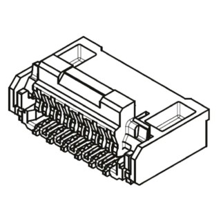 Molex Easy-On 0.25 mm Pitch 41 Way Right Angle Female FPC Connector Solder 503300-4110