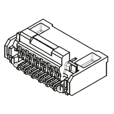 Molex Easy-On 0.25 mm Pitch 41 Way Right Angle Female FPC Connector Solder 503300-4110