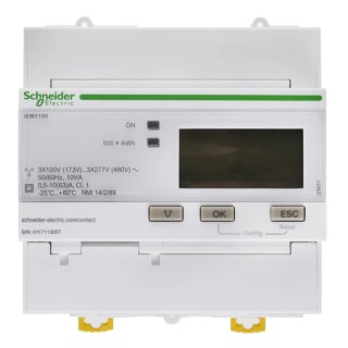 Schneider Electric 3 Phase Digital LCD Energy Meter PM1000 Series A9MEM3100