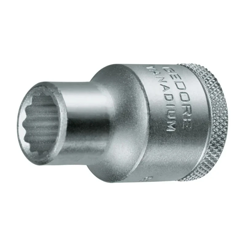 Gedore 1/2 in Drive 10 mm 12 Point Square Socket, Chrome Finish, Vanadium Steel, 38mm Overall Length D 19 10