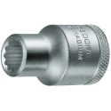 Gedore 1/2 in Drive 33 mm 12 Point Chrome Vanadium Steel Bi-Hexagon Socket 44.5mm Overall Length D 19 33