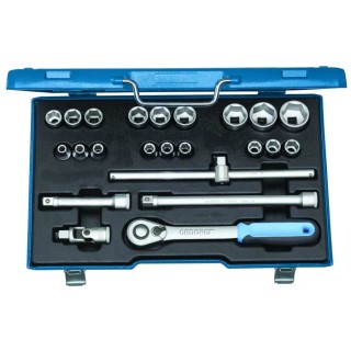 Gedore 23-Piece 1/2 inch Hexagon Socket Set Chrome Vanadium Steel Germany 19 EMU 20