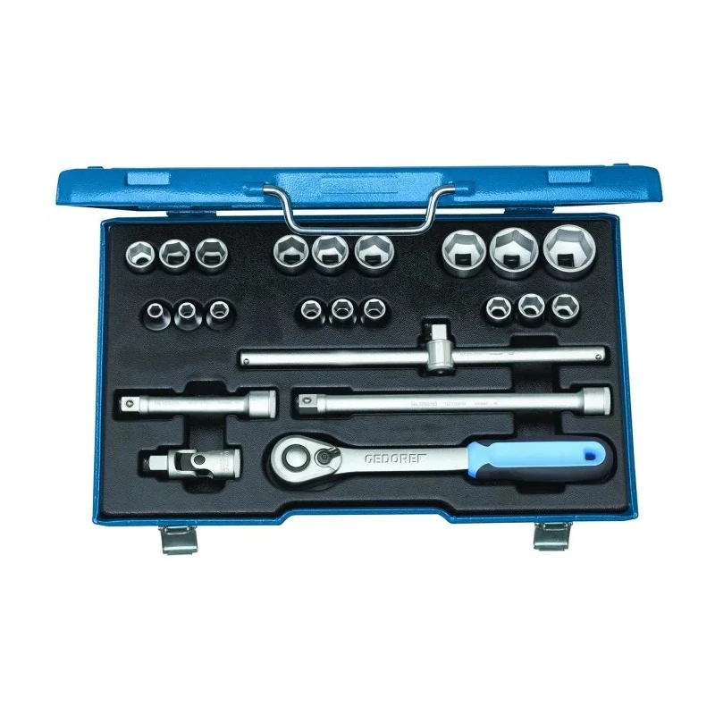 Gedore 23-Piece 1/2 inch Hexagon Socket Set Chrome Vanadium Steel Germany 19 EMU 20