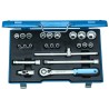 Gedore 23-Piece 1/2 inch Hexagon Socket Set Chrome Vanadium Steel Germany 19 EMU 20