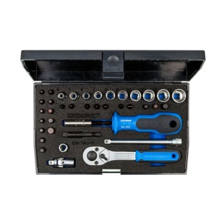 Gedore 40-Piece 1/4 in Hexagon Short Chrome Vanadium Steel Socket Set D 20 TMU-10